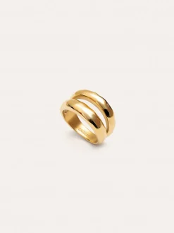 Anillo Oceana Acero Baño Oro