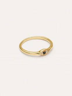 Anillo Ojo de Horus Baño Oro