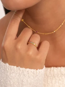 Anillo Orbit Baño Oro