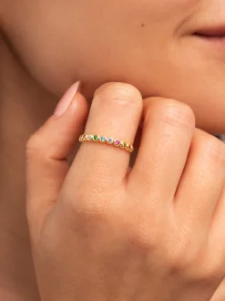 Anillo Orbit Baño Oro