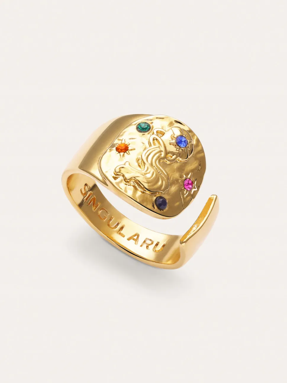 Anillo Organic Colors Zodiaco Baño Oro