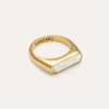 Anillo Proa Nácar Acero Baño Oro