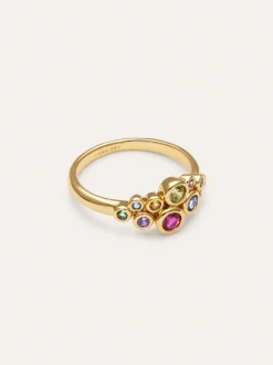 Anillo Rainbow Bubbles Baño Oro