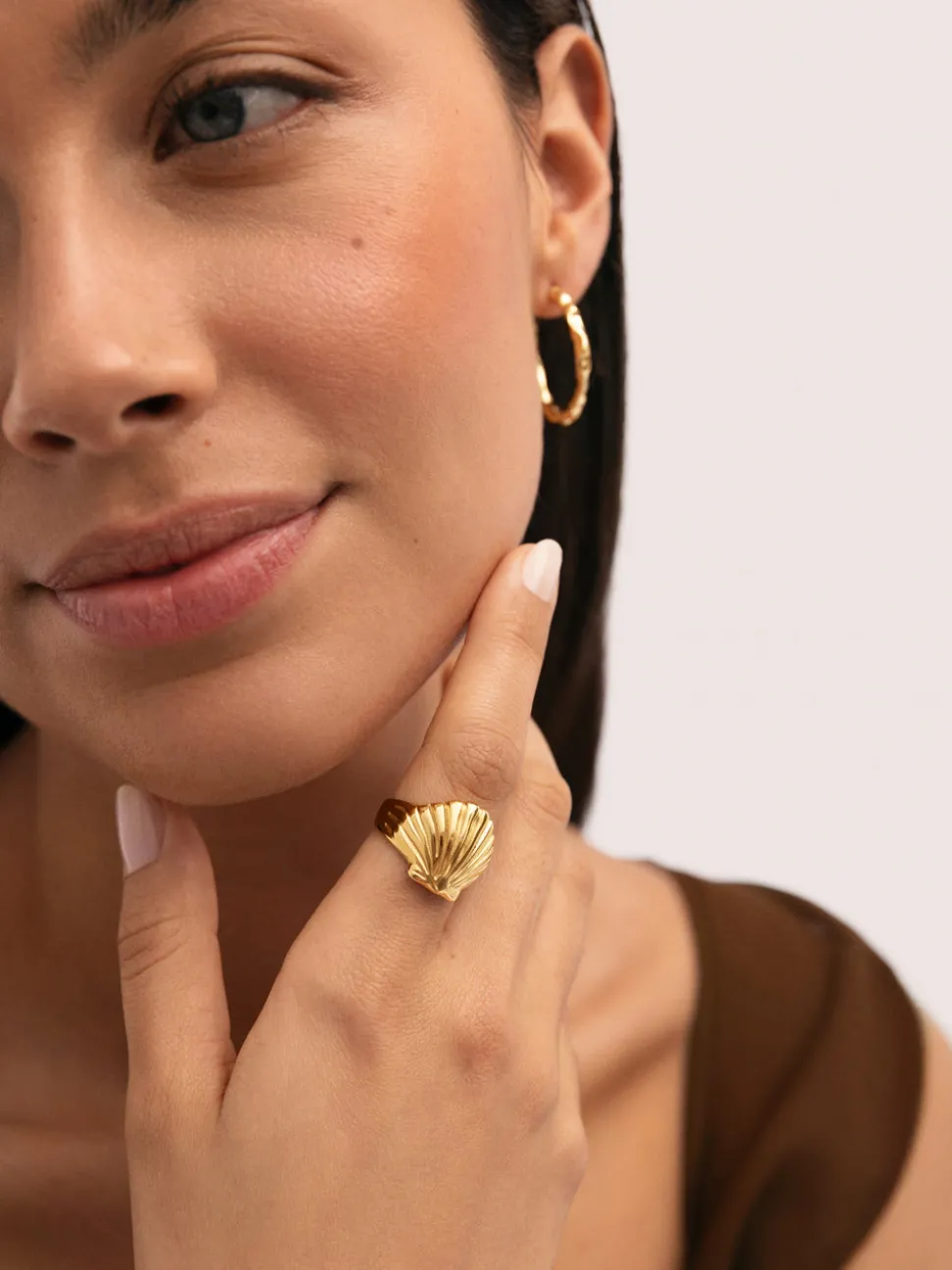 Anillo Shelly Acero Baño Oro