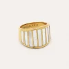 Anillo Siren Shells Acero Baño Oro