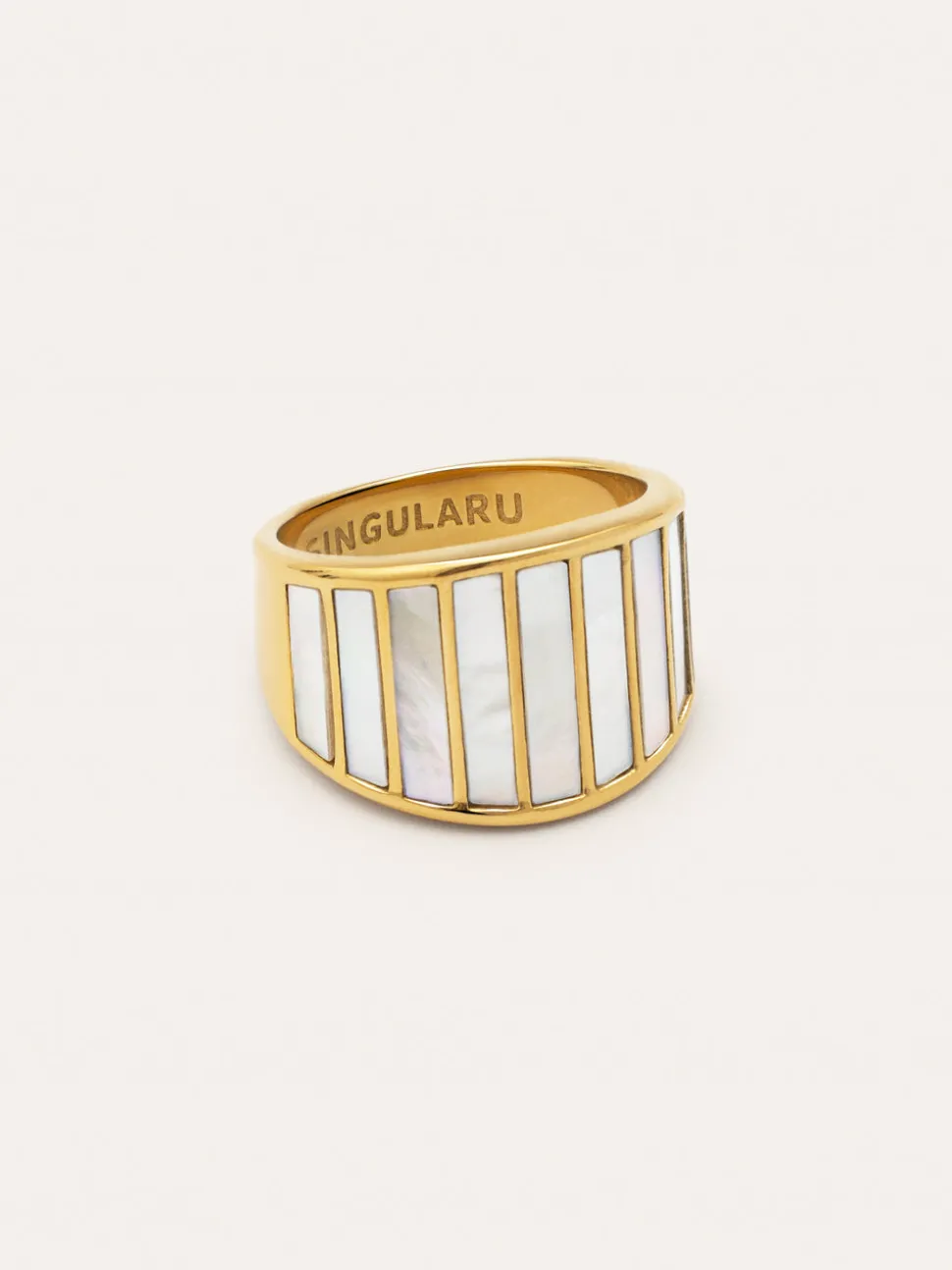 Anillo Siren Shells Acero Baño Oro