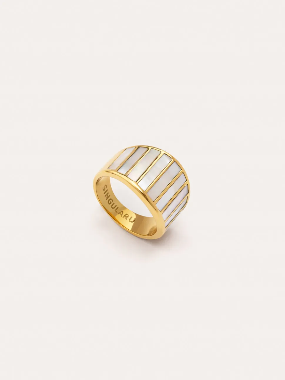 Anillo Siren Shells Acero Baño Oro