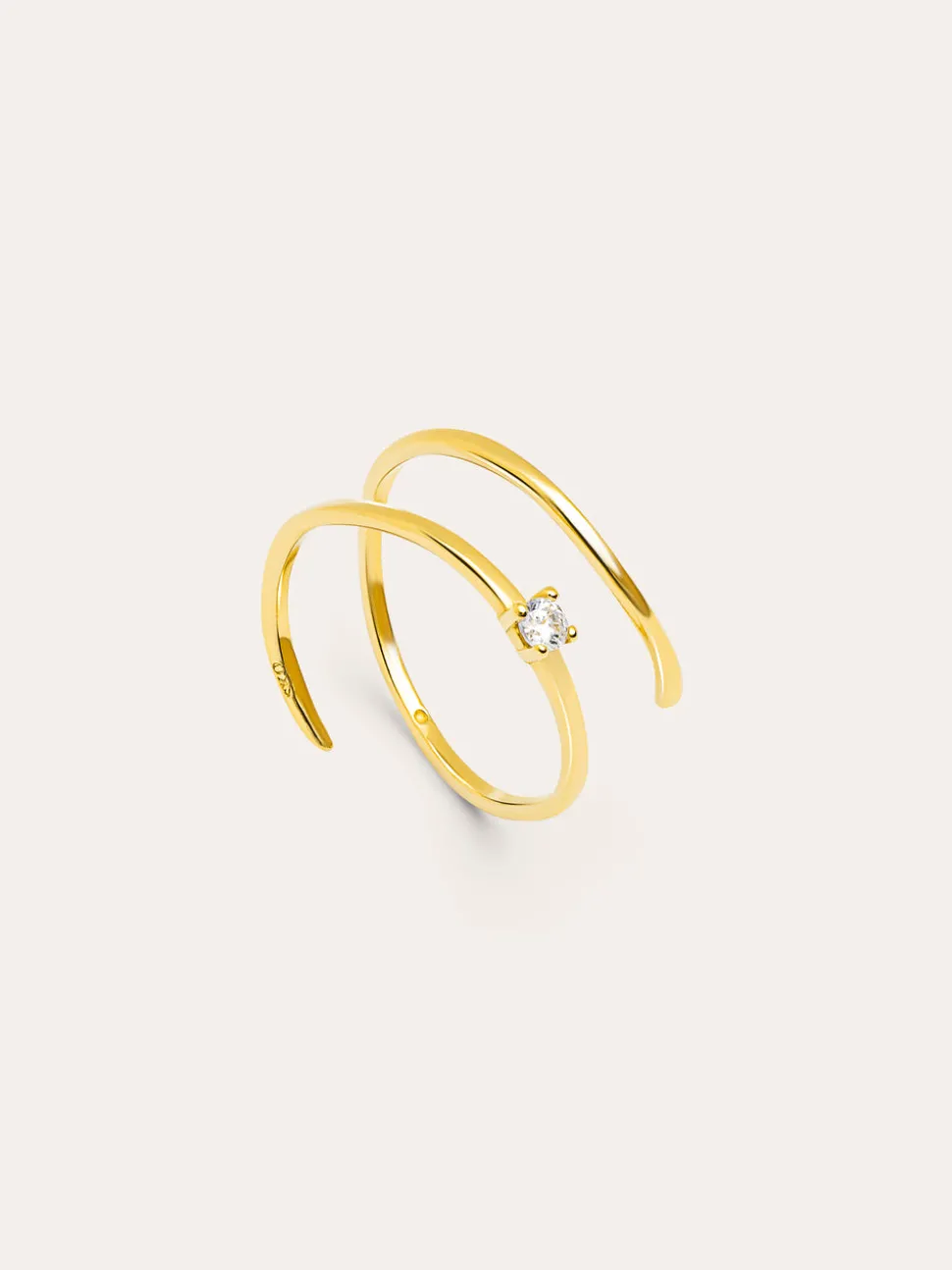 Anillo Spiral Spark Plata Baño Oro