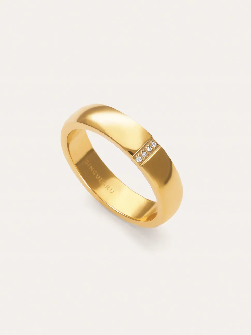 Anillo Starla Sparks Acero Baño Oro