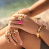 Anillo Sticks Plata Baño Oro