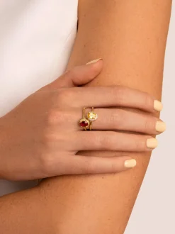 Anillo Strawberry Colors Baño Oro