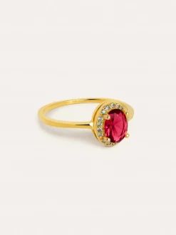 Anillo Strawberry Colors Baño Oro