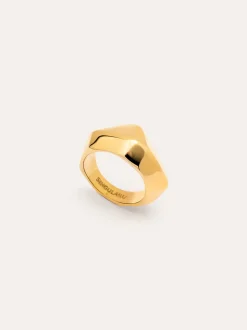 Anillo Tempo Acero Baño Oro