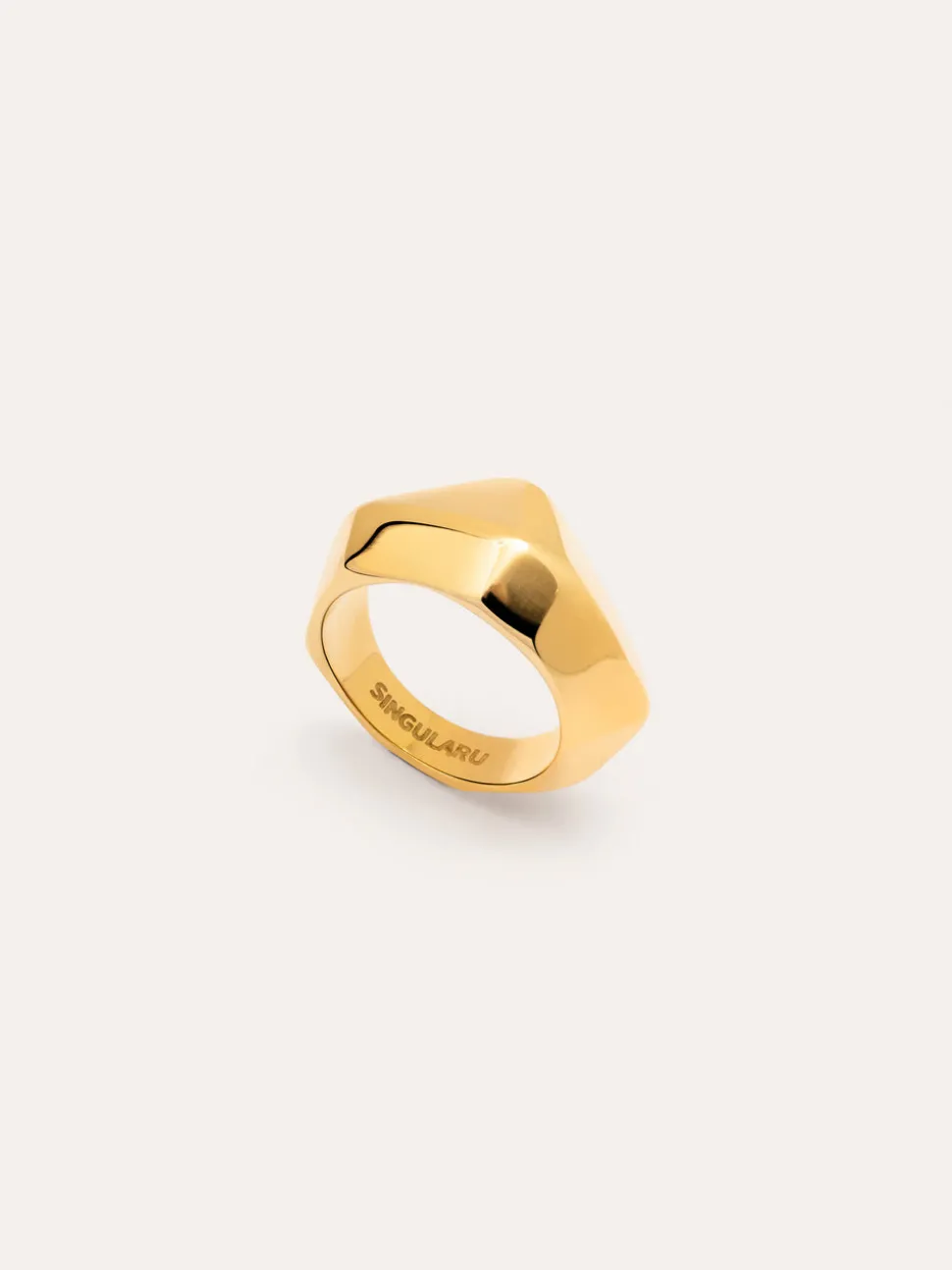 Anillo Tempo Acero Baño Oro