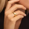 Anillo Tina Acero Baño Oro