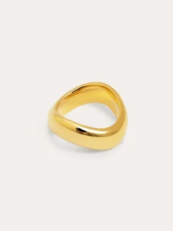Anillo Tina Acero Baño Oro