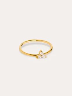 Anillo Trébol Baño Oro