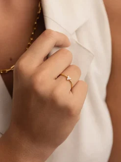 Anillo Trébol Baño Oro