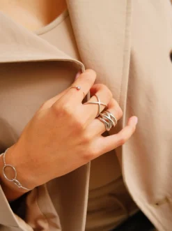 Anillo Triple Cross Acero
