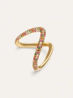 Anillo V Scarlett Dance Baño Oro