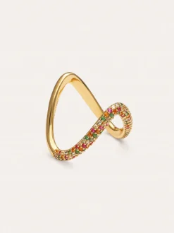 Anillo V Scarlett Dance Baño Oro