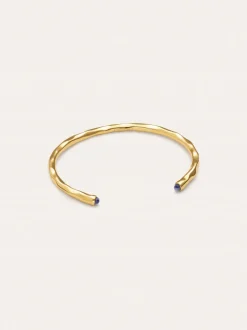 Brazalete Cane Cianita Baño Oro