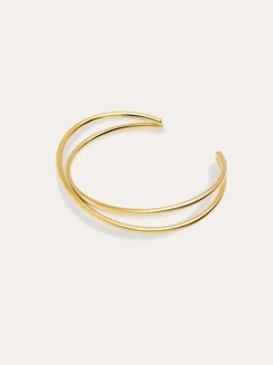Brazalete Cruzado Acero Baño Oro