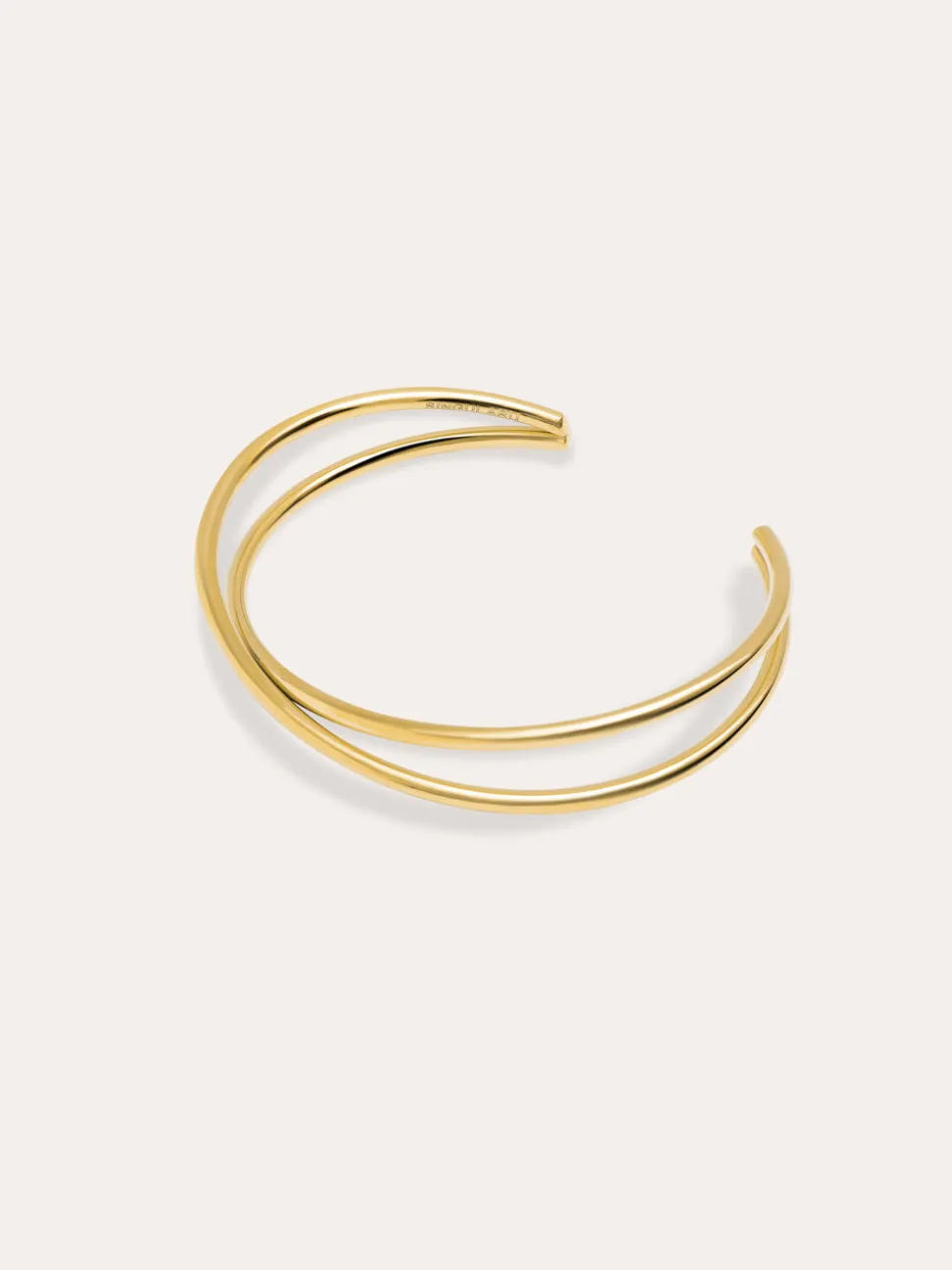 Brazalete Cruzado Acero Baño Oro