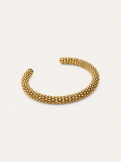 Brazalete Disco Acero Baño Oro