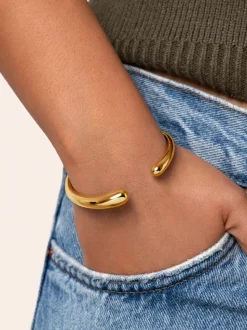 Brazalete Gota Acero Baño Oro