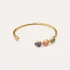 Brazalete Gota Stones Acero Baño Oro