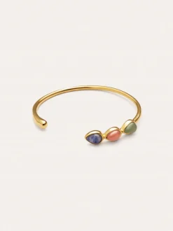 Brazalete Gota Stones Acero Baño Oro