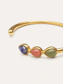 Brazalete Gota Stones Acero Baño Oro