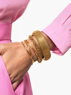 Brazalete Malla Acero Baño Oro