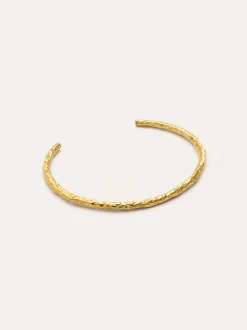 Brazalete Organic River Acero Baño Oro