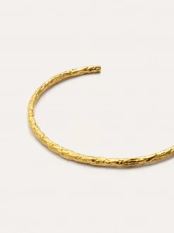 Brazalete Organic River Acero Baño Oro