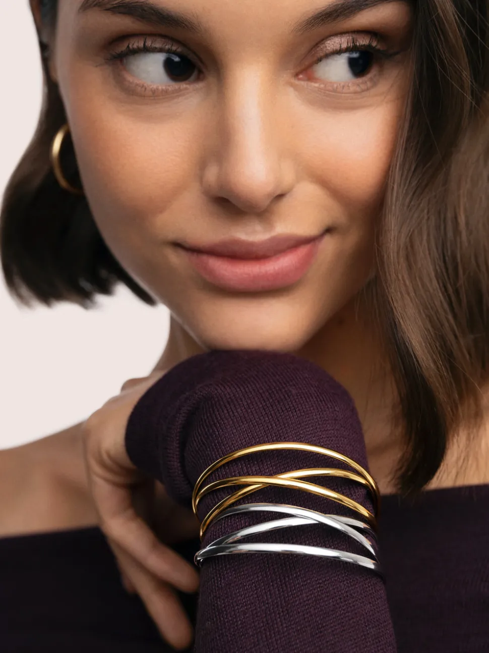 Brazalete Triple Diana Acero