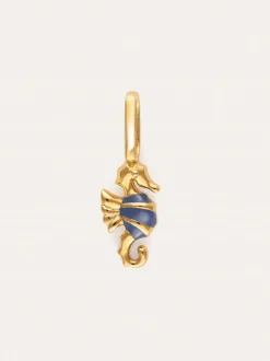 Charm Caballito de Mar Azul Baño Oro