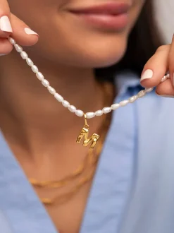 Charm Letter Organic Plata Baño Oro