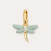 Charm Libélula Plata Baño Oro