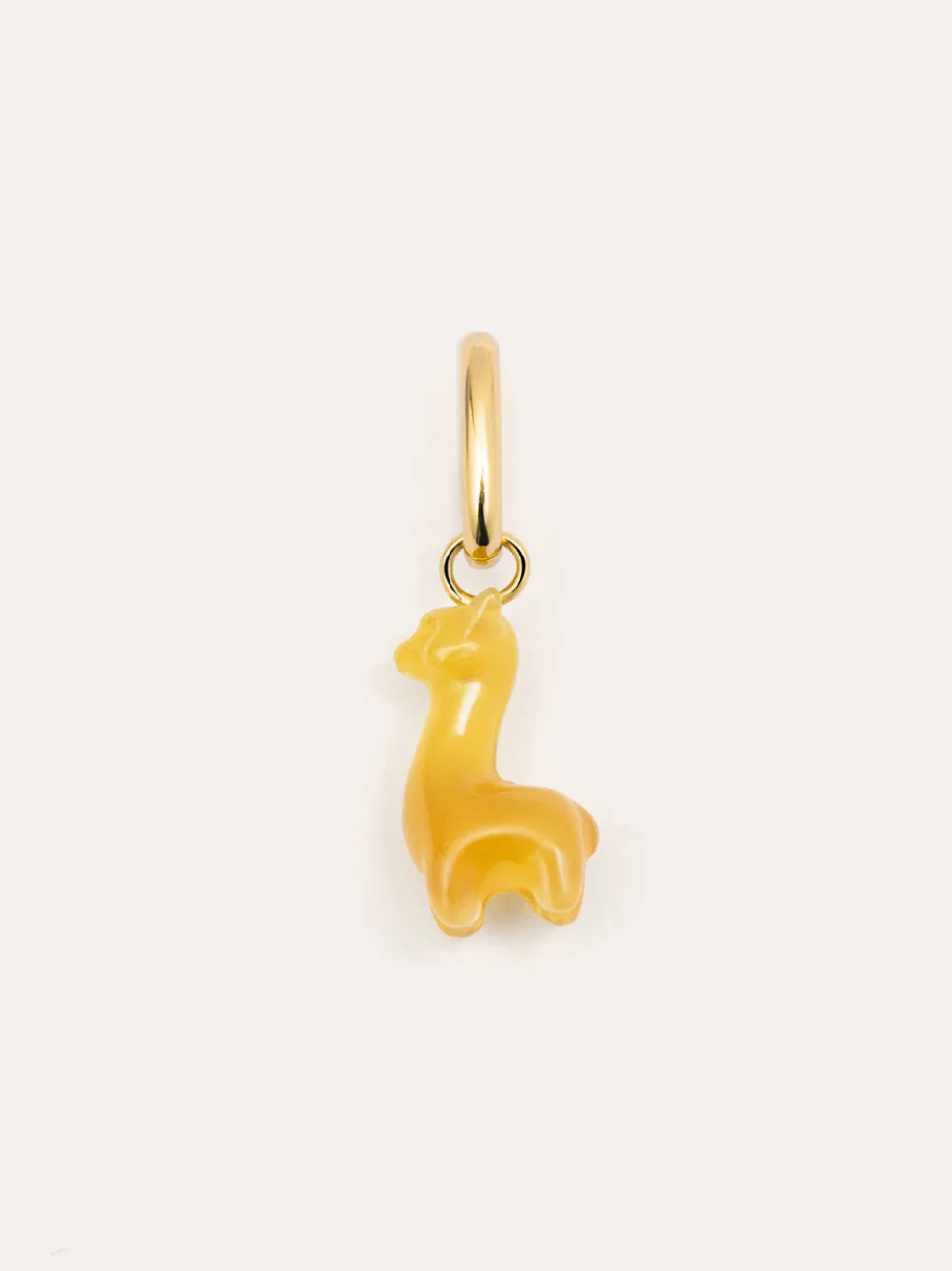 Charm Llama Stone Plata Baño Oro