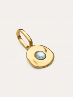 Charm Mini Birthstone Plata Baño Oro