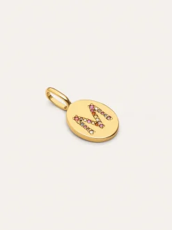 Charm Personalizado Signet Letter Colors Baño Oro