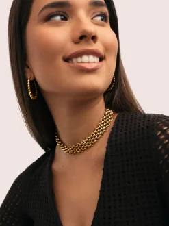 Choker Galea Acero Baño Oro