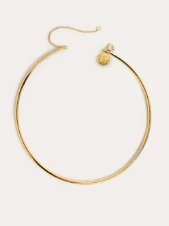 Choker Line Chain Acero Baño Oro