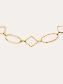 Choker Rhomb & Oval Acero Baño Oro