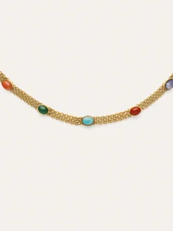 Choker Tape Stones Acero Baño Oro