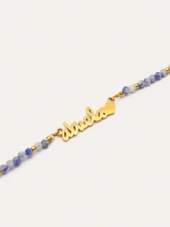 Collar Abuela Heart Cianita Acero Baño Oro
