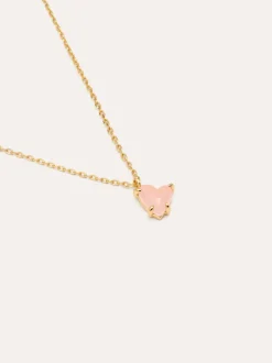 Collar Adorable Heart Pink Baño Oro