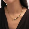 Collar Alpine Chic Stones Acero Baño Oro